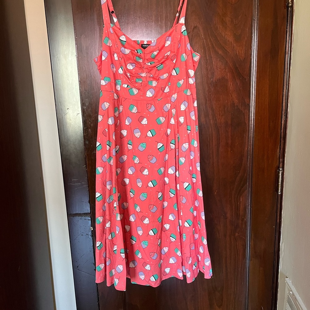 Torrid Cupcake Poplin Sweetheart Fit & Flare Dress Size 2X 18-20